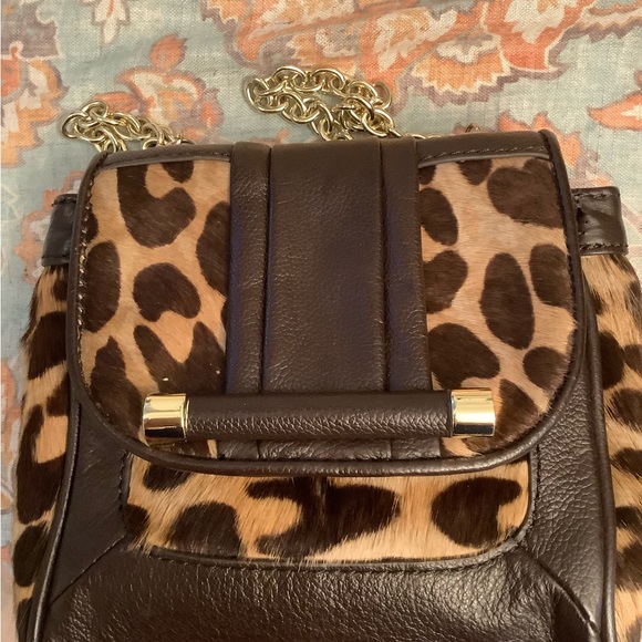 HYPO ALL LEATHER AND CALF HAIR HANDBAG WITH GOLD CHAIN. CROSSBODY - Picture 6 of 13